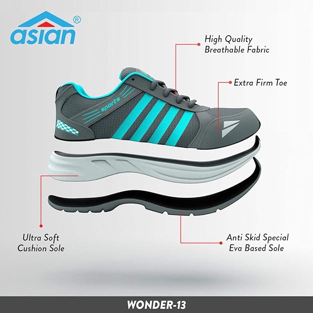 ASIAN Men Lace Up Running Shoes | Men Spots Shoes - Image 3